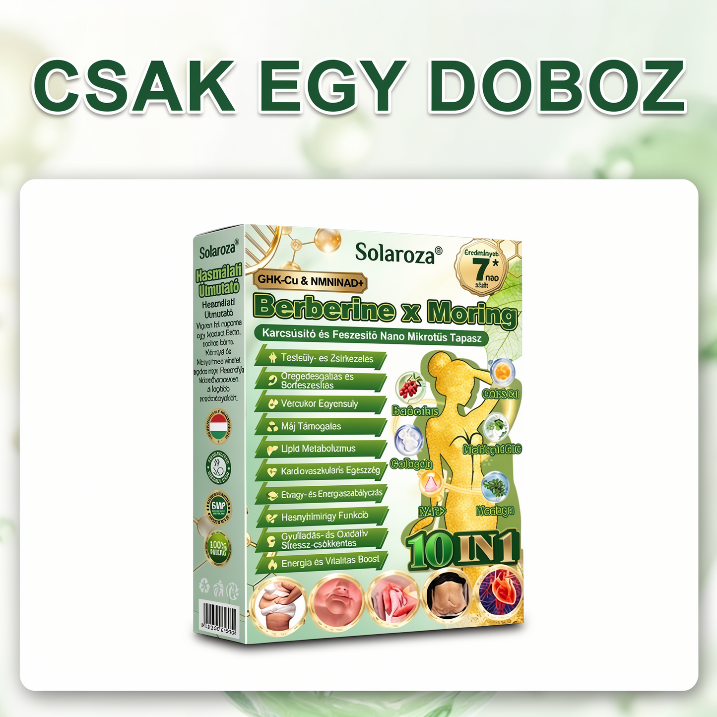 【💥2026 Új termékek és különleges ajánlatok: 80% kedvezmény】👑Solaroza® Moringa Berberine X NAD+ 10-10-1 fejlett nano mikrotűs tapasz - Naponta egyszer, látható eredmények 7 napon belül