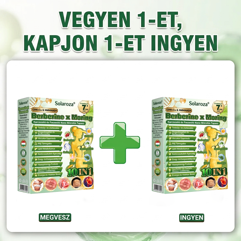 【💥2026 Új termékek és különleges ajánlatok: 80% kedvezmény】👑Solaroza® Moringa Berberine X NAD+ 10-10-1 fejlett nano mikrotűs tapasz - Naponta egyszer, látható eredmények 7 napon belül