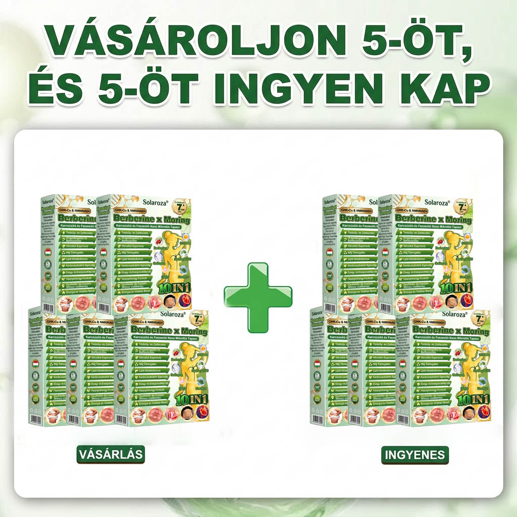 【💥2026 Új termékek és különleges ajánlatok: 80% kedvezmény】👑Solaroza® Moringa Berberine X NAD+ 10-10-1 fejlett nano mikrotűs tapasz - Naponta egyszer, látható eredmények 7 napon belül