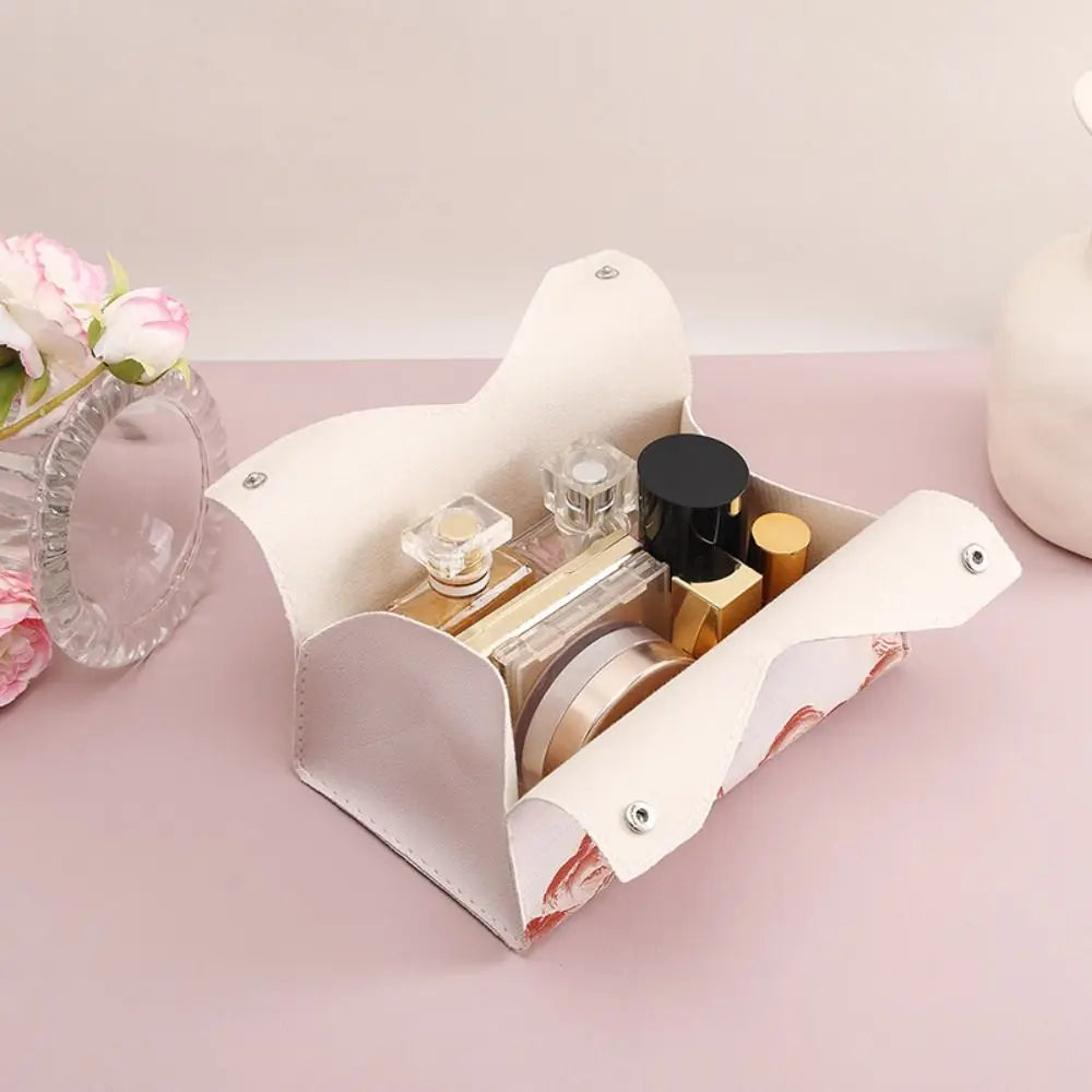🎀Kreatív rózsaszín bőr papírzsebkendő tartó – 🎀 Tartós papírtörlő tároló