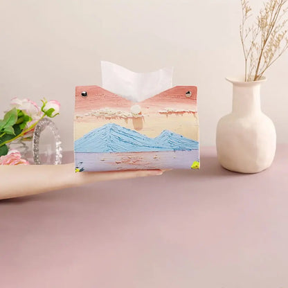 🎀Kreatív rózsaszín bőr papírzsebkendő tartó – 🎀 Tartós papírtörlő tároló