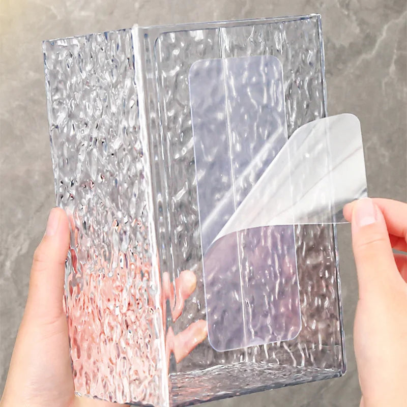 ❄️Fürdőszobai papírtartó – ✨ Falra szerelhető akril tartó gleccser textúrával