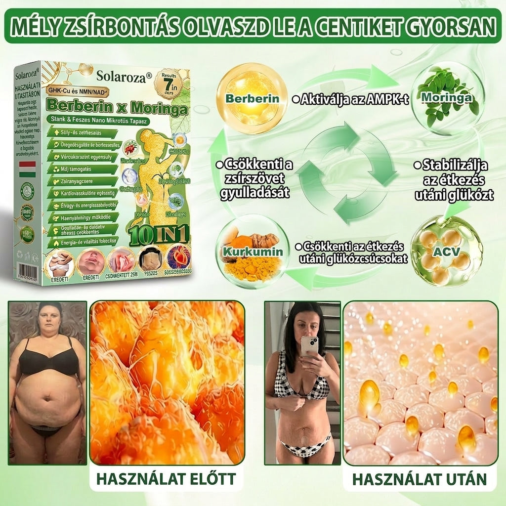 【💥2026 Új termékek és különleges ajánlatok: 80% kedvezmény】👑Solaroza® Moringa Berberine X NAD+ 10-10-1 fejlett nano mikrotűs tapasz - Naponta egyszer, látható eredmények 7 napon belül